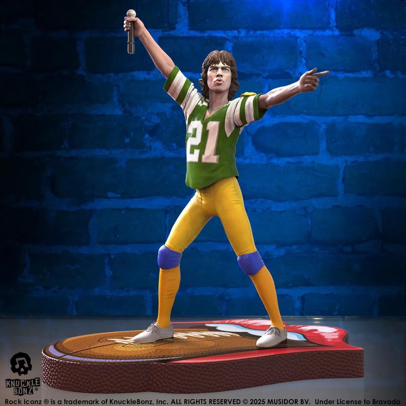 KNURSMJ81GR100 Rolling Stones - Mick Jagger Tour '81 (Green Jersey) Statue - KnuckleBonz - Titan Pop Culture