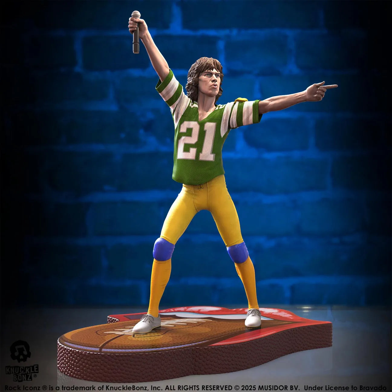 KNURSMJ81GR100 Rolling Stones - Mick Jagger Tour '81 (Green Jersey) Statue - KnuckleBonz - Titan Pop Culture