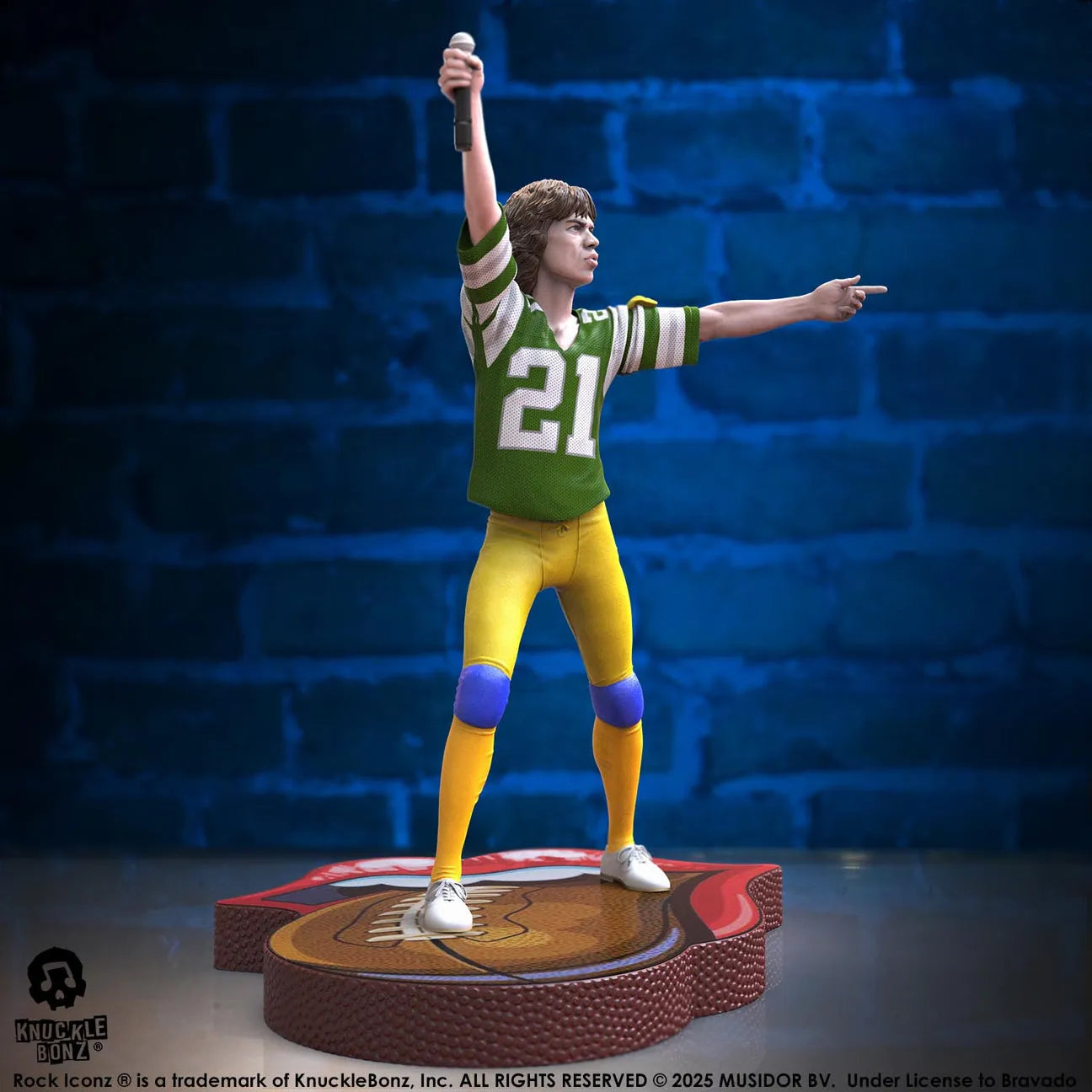 KNURSMJ81GR100 Rolling Stones - Mick Jagger Tour '81 (Green Jersey) Statue - KnuckleBonz - Titan Pop Culture