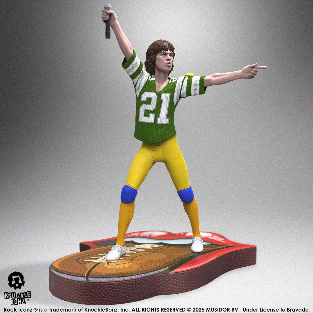 KNURSMJ81GR100 Rolling Stones - Mick Jagger Tour '81 (Green Jersey) Statue - KnuckleBonz - Titan Pop Culture