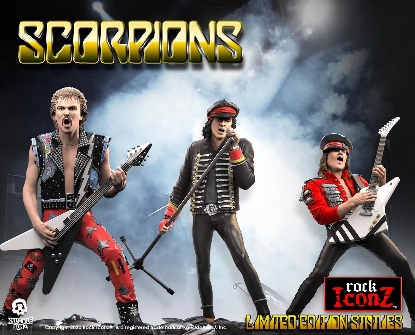 KNUSCORPIONS100 Scorpions - Rudolf, Klaus & Matthias Rock Iconz Statue Set - KnuckleBonz - Titan Pop Culture