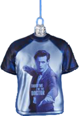 Doctor Who - T-Shirt Shape 3.5" Glass Xmas Ornament