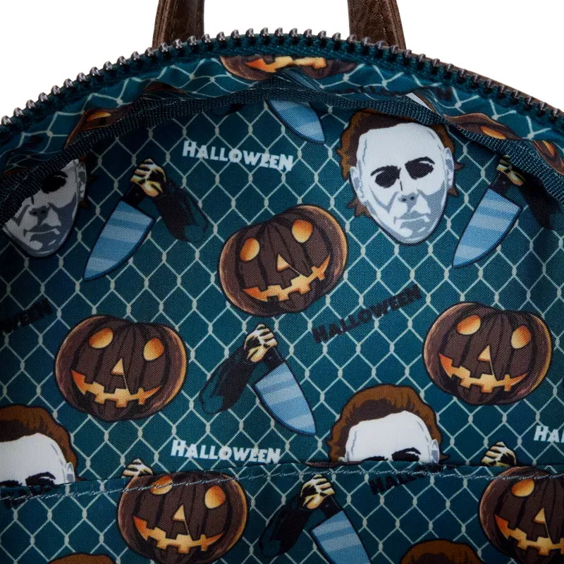 LOUCOMBK0004 Halloween - Michael Myers Pumpkin Glow Mini Backpack (with Coin Bag) - Loungefly - Titan Pop Culture