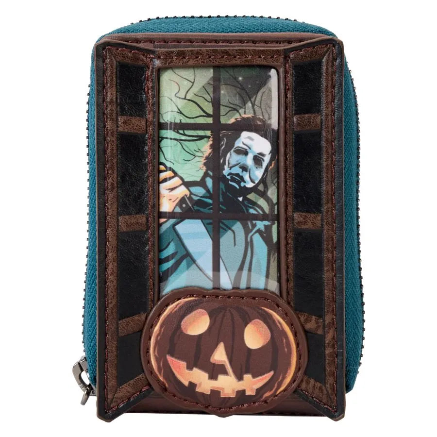 LOUCOMWA0004 Halloween - Michael Myers Pumpkin Glow Accordion Zip Around Wallet - Loungefly - Titan Pop Culture