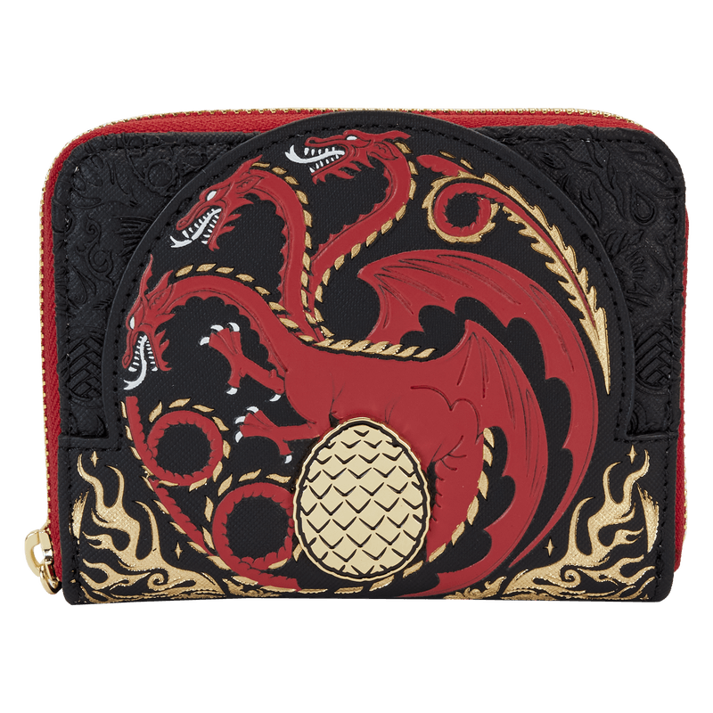 LOUHODWA0001 House Of The Dragon - All-Over Print House Targaryen Sigil Zip Around Wallet - Loungefly - Titan Pop Culture