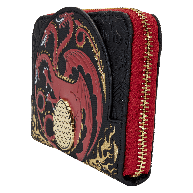 LOUHODWA0001 House Of The Dragon - All-Over Print House Targaryen Sigil Zip Around Wallet - Loungefly - Titan Pop Culture