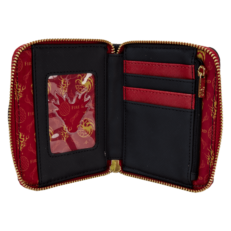 LOUHODWA0001 House Of The Dragon - All-Over Print House Targaryen Sigil Zip Around Wallet - Loungefly - Titan Pop Culture