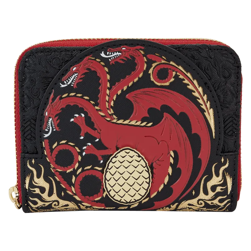 LOUHODWA0001 House Of The Dragon - All-Over Print House Targaryen Sigil Zip Around Wallet - Loungefly - Titan Pop Culture