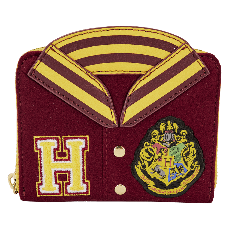 LOUHPWA0162 Harry Potter - Gryffindor Hogwarts Crest Varsity Jacket Zip Around Wallet - Loungefly - Titan Pop Culture