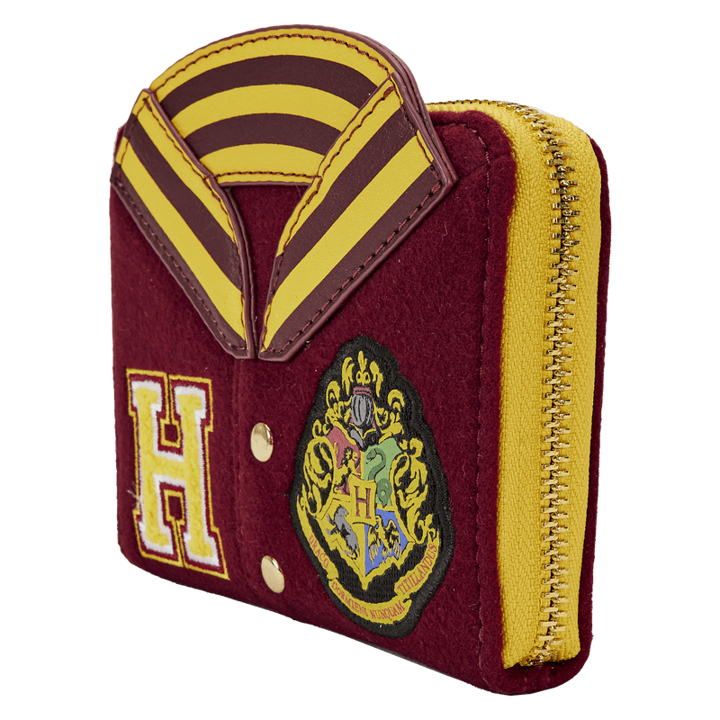 LOUHPWA0162 Harry Potter - Gryffindor Hogwarts Crest Varsity Jacket Zip Around Wallet - Loungefly - Titan Pop Culture