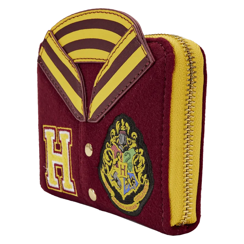 LOUHPWA0162 Harry Potter - Gryffindor Hogwarts Crest Varsity Jacket Zip Around Wallet - Loungefly - Titan Pop Culture