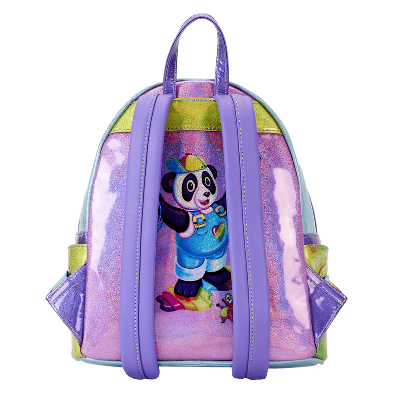 LOULSFBK0012 Lisa Frank - Holographic Glitter Color Block Mini Backpack - Loungefly - Titan Pop Culture