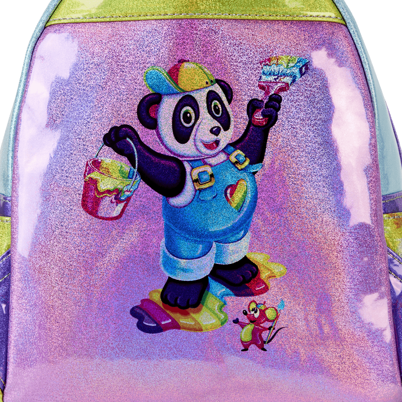 Lisa Frank Holographic Glitter Color Block Zip Around Wallet