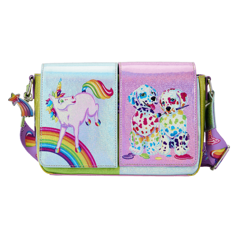 LOULSFTB0007 Lisa Frank - Holographic Glitter Color Block Crossbody Bag - Loungefly - Titan Pop Culture