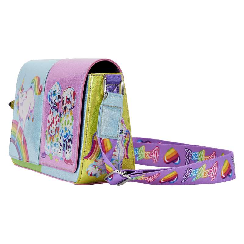 LOULSFTB0007 Lisa Frank - Holographic Glitter Color Block Crossbody Bag - Loungefly - Titan Pop Culture