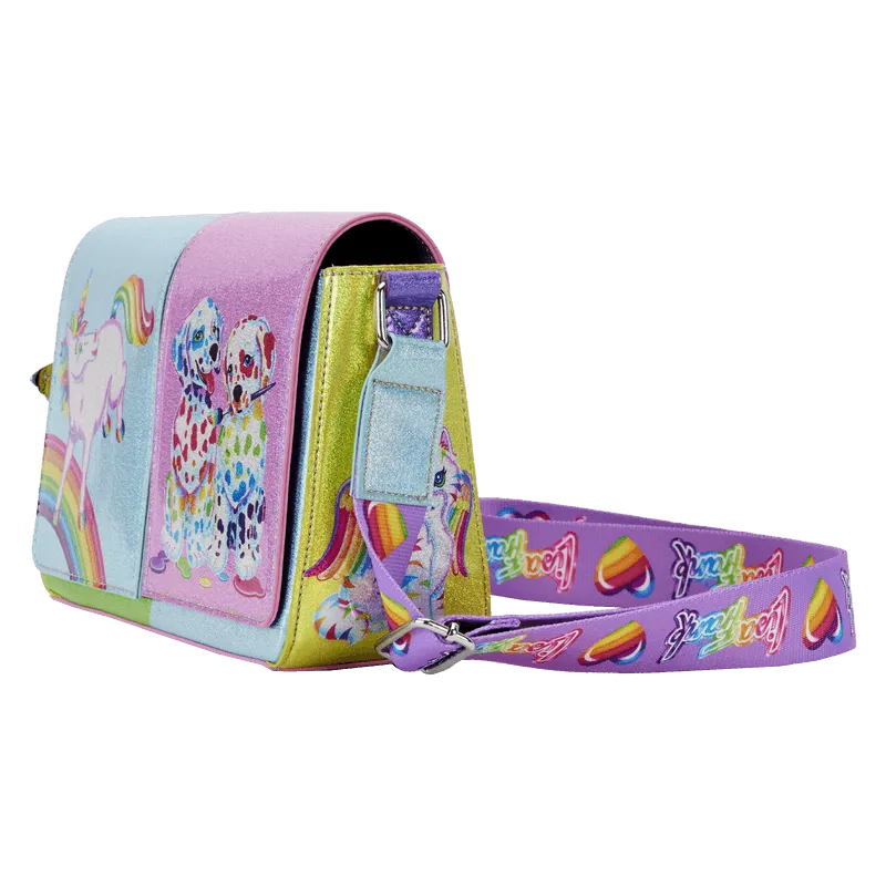 LOULSFTB0007 Lisa Frank - Holographic Glitter Color Block Crossbody Bag - Loungefly - Titan Pop Culture