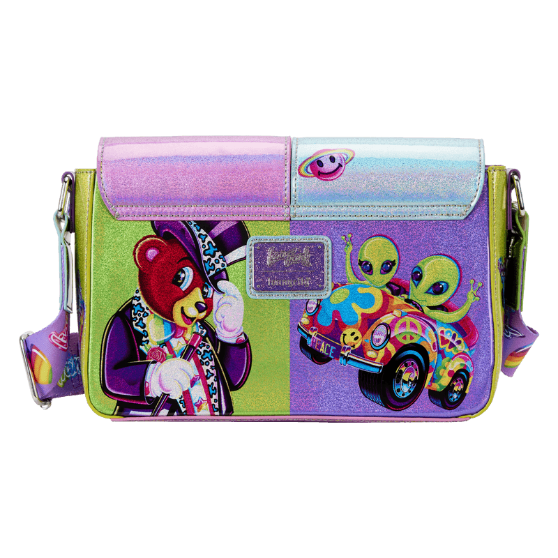LOULSFTB0007 Lisa Frank - Holographic Glitter Color Block Crossbody Bag - Loungefly - Titan Pop Culture