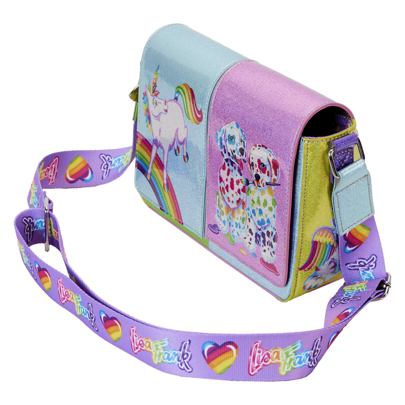 LOULSFTB0007 Lisa Frank - Holographic Glitter Color Block Crossbody Bag - Loungefly - Titan Pop Culture