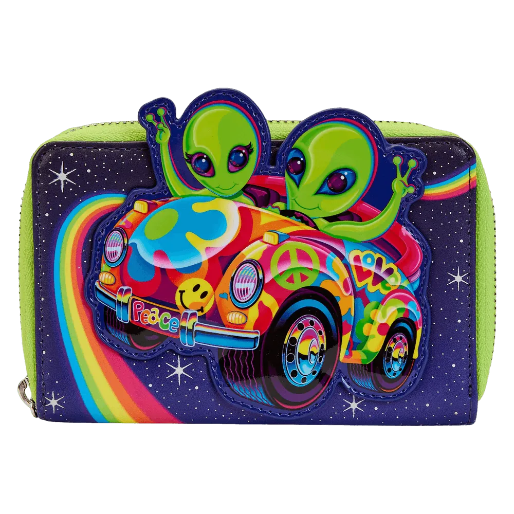 LOULSFWA0004 Lisa Frank - Cosmic Alien Ride Zip Around Wallet - Loungefly - Titan Pop Culture