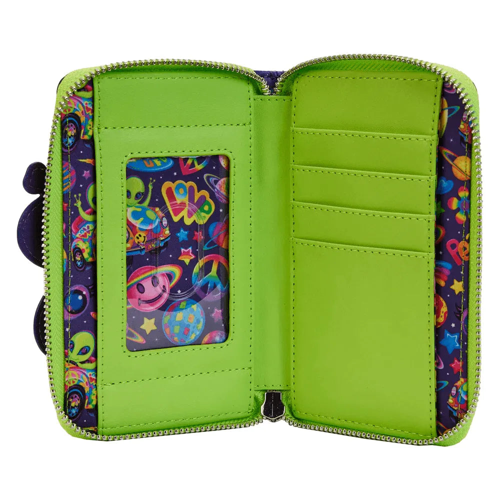 LOULSFWA0004 Lisa Frank - Cosmic Alien Ride Zip Around Wallet - Loungefly - Titan Pop Culture