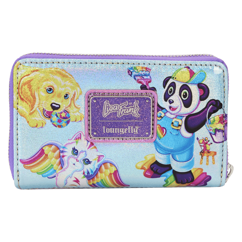 LOULSFWA0008 Lisa Frank - Holographic Glitter Color Block Zip Around Wallet - Loungefly - Titan Pop Culture