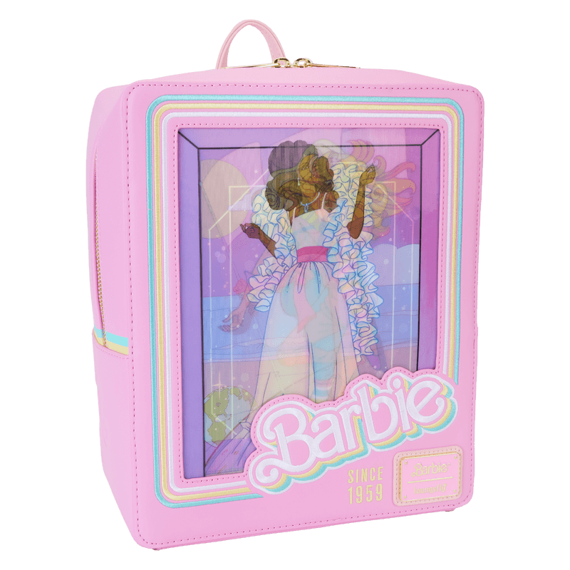 LOUMTBK0013 Barbie - 65th Anniversary Doll Box Triple Lenticular Mini Backpack - Loungefly - Titan Pop Culture