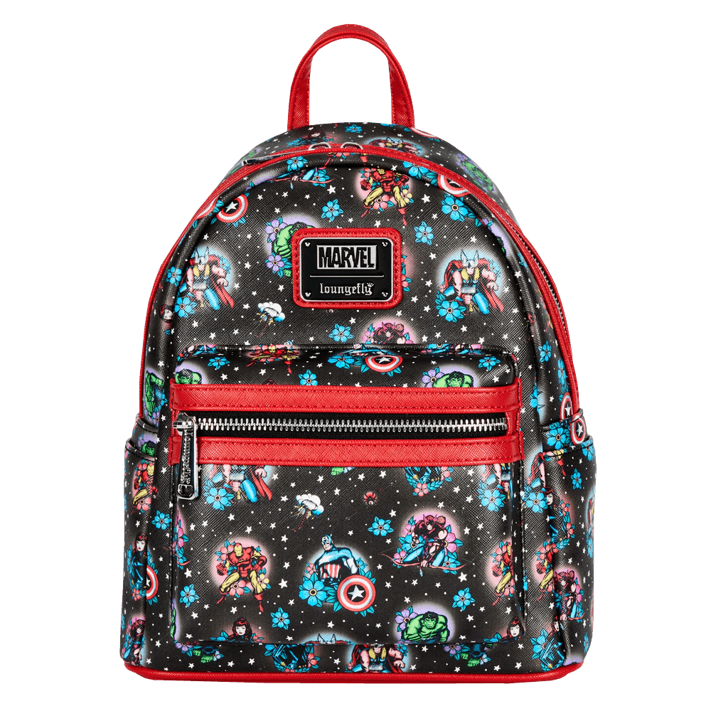 LOUMVBK0184 Marvel Comics - Avengers Floral Tattoo Mini Backpack - Loungefly - Titan Pop Culture