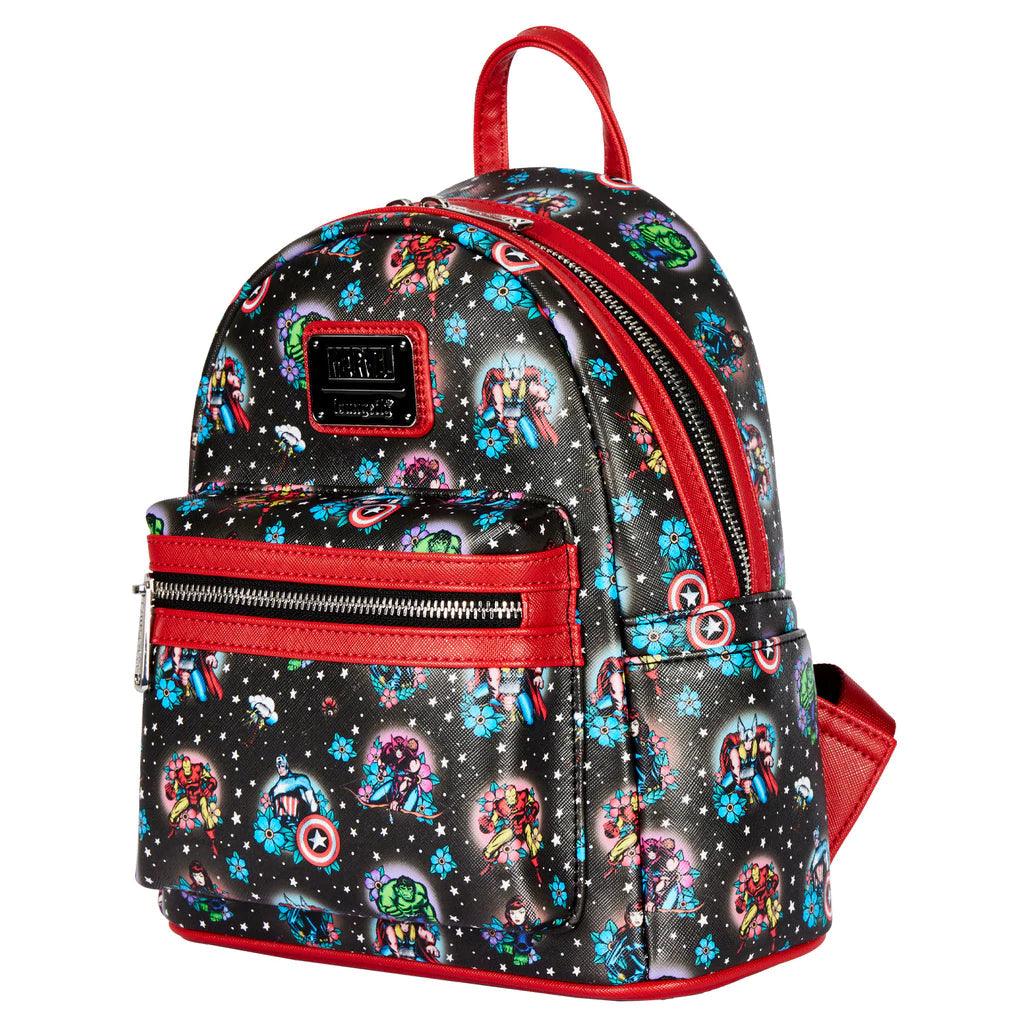 LOUMVBK0184 Marvel Comics - Avengers Floral Tattoo Mini Backpack - Loungefly - Titan Pop Culture