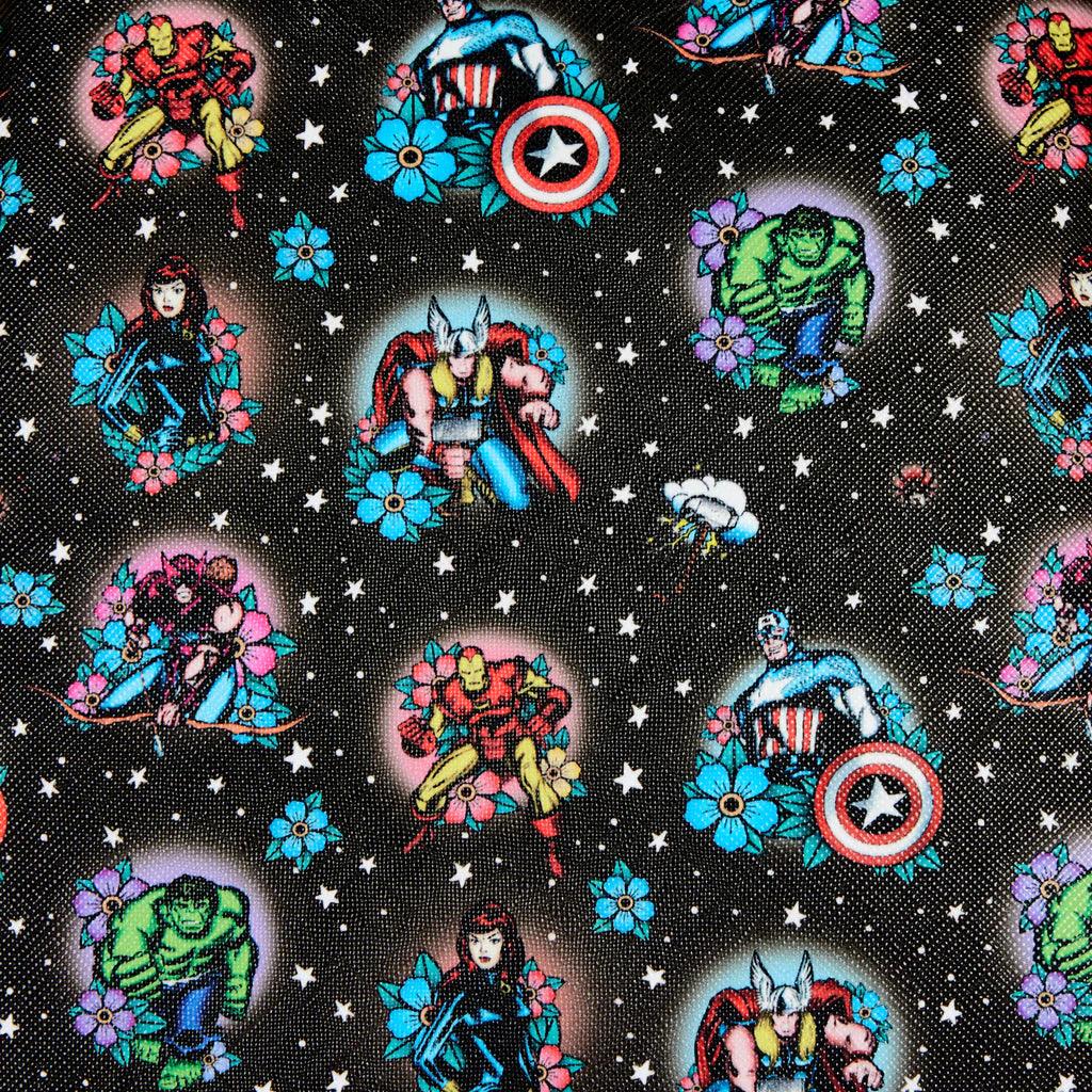 LOUMVBK0184 Marvel Comics - Avengers Floral Tattoo Mini Backpack - Loungefly - Titan Pop Culture