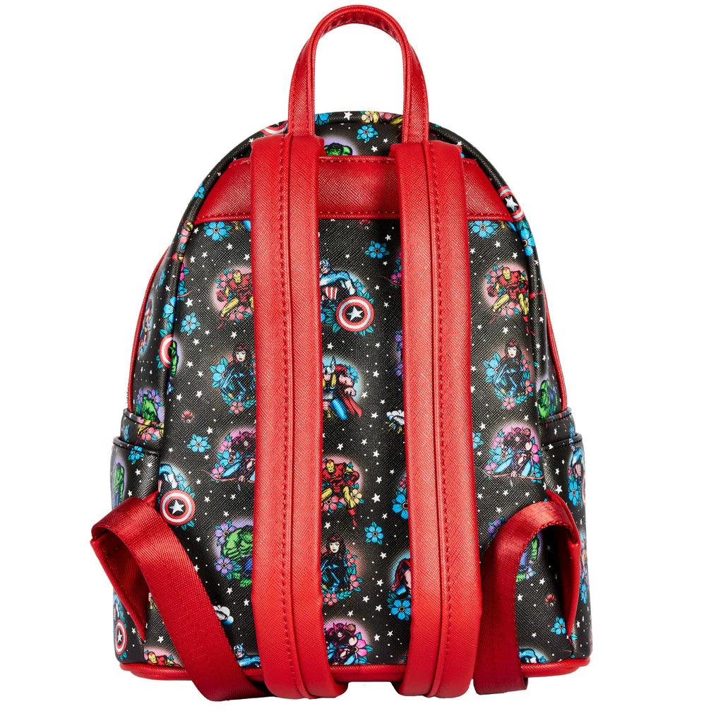 LOUMVBK0184 Marvel Comics - Avengers Floral Tattoo Mini Backpack - Loungefly - Titan Pop Culture