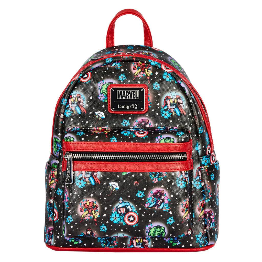 LOUMVBK0184 Marvel Comics - Avengers Floral Tattoo Mini Backpack - Loungefly - Titan Pop Culture