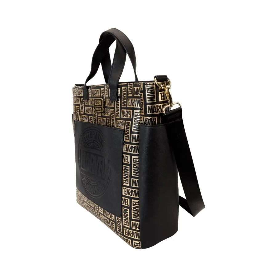 LOUMVBK0347 Marvel Comics - 85th Anniversary All-Over Print Logo Convertible Backpack & Tote Bag - Loungefly - Titan Pop Culture