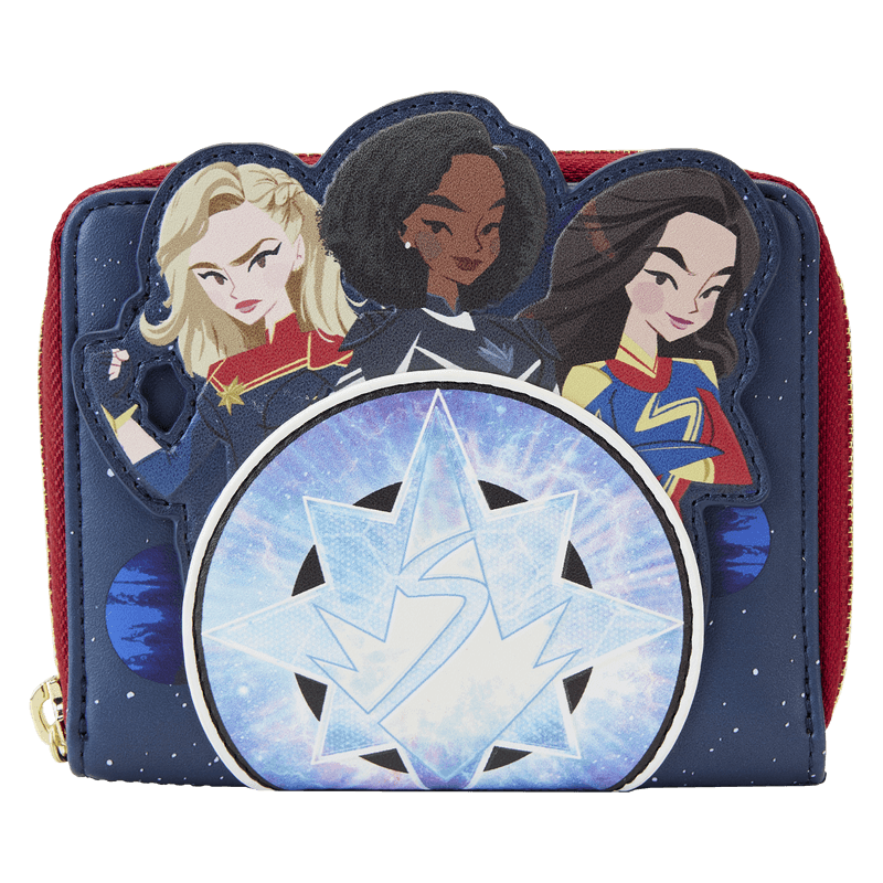 LOUMVWA0194 The Marvels (2023) - Group Symbol Glow Zip Around Wallet - Loungefly - Titan Pop Culture