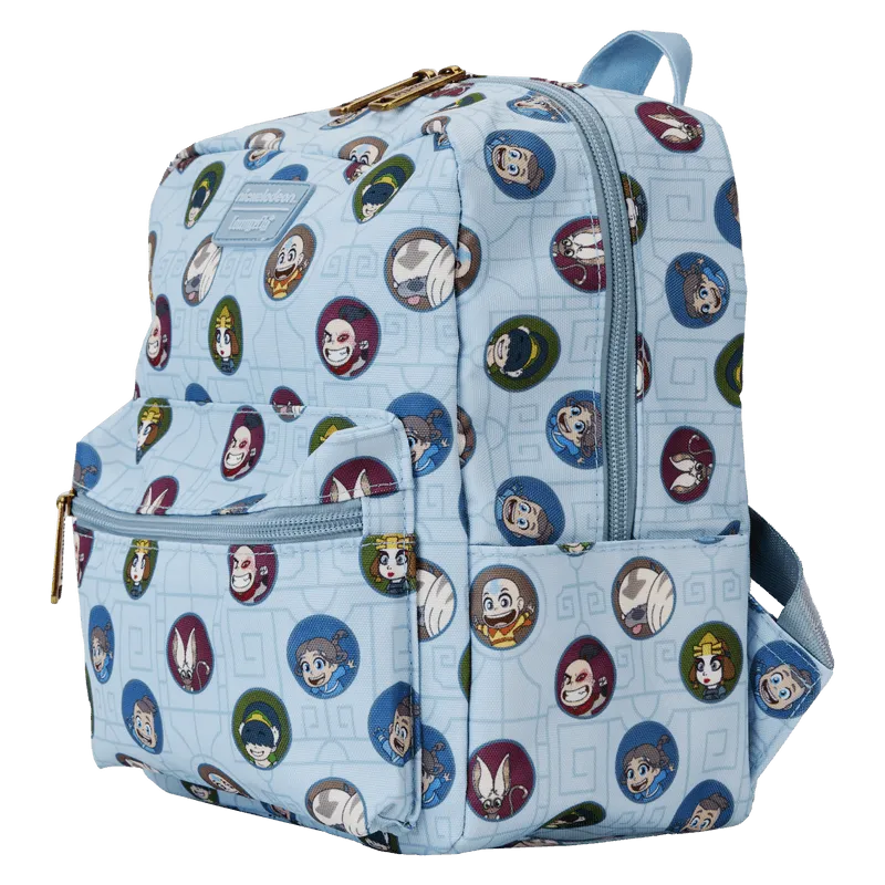 LOUNICBK0085 Avatar The Last Airbender - All-Over-Print Square Nylon Mini Backpack - Loungefly - Titan Pop Culture