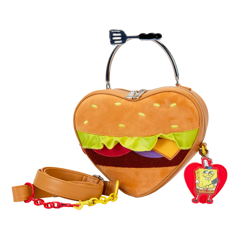 LOUNICTB0031 Spongebob - Krabby Patty Plush Crossbody Bag - Loungefly - Titan Pop Culture