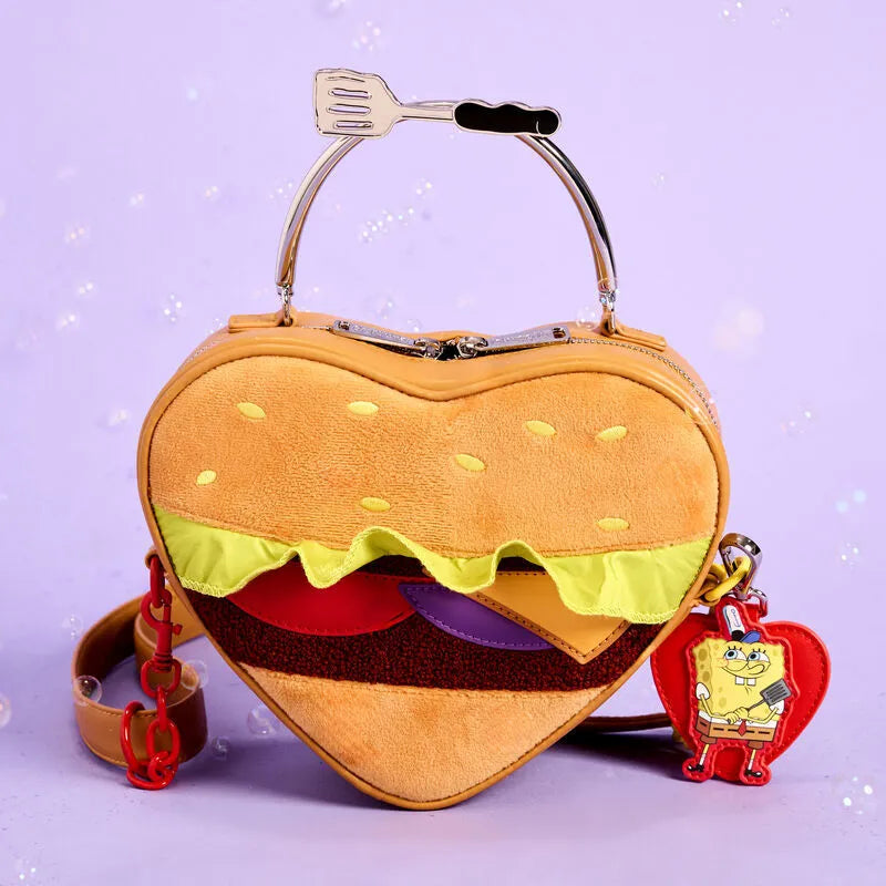 LOUNICTB0031 Spongebob - Krabby Patty Plush Crossbody Bag - Loungefly - Titan Pop Culture