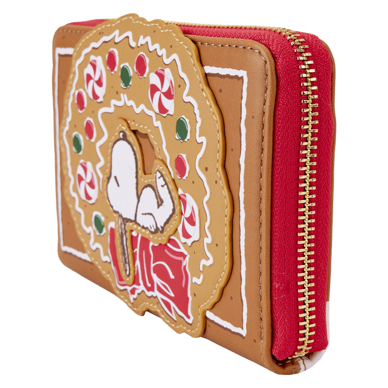 LOUPNWA0021 Peanuts - Snoopy Gingerbread Wreath Scented Zip Around Wallet - Loungefly - Titan Pop Culture