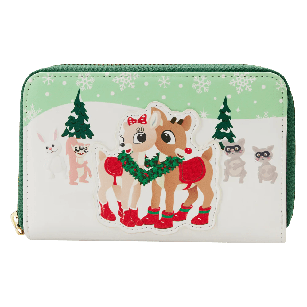 LOURRSWA0001 Rudolph the Red-Nosed Reindeer - Merry Couple Zip Around Purse - Loungefly - Titan Pop Culture