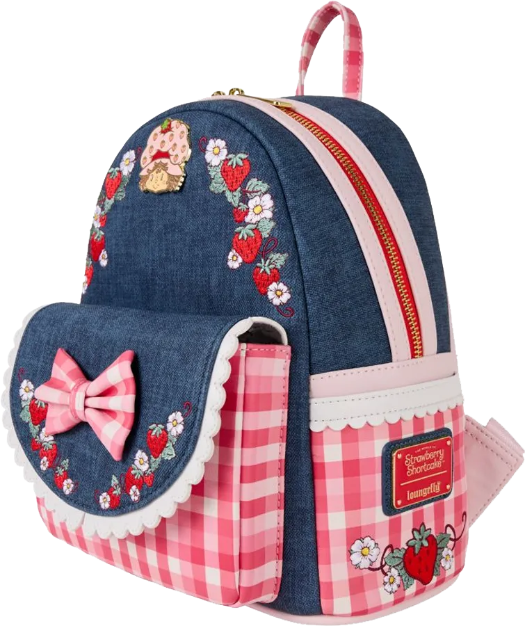 Strawberry Shortcake - Faux Denim Mini Backpack