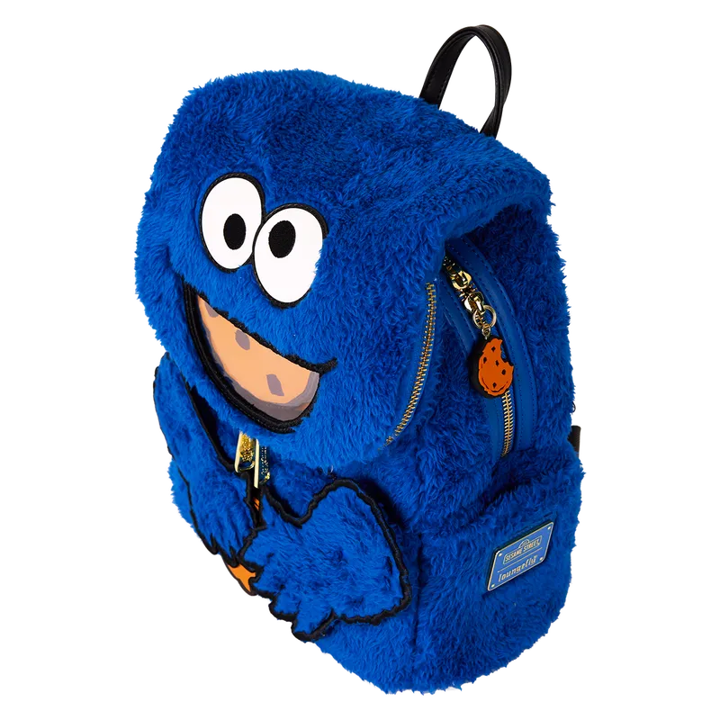 LOUSESBK0013 Sesame Street - Cookie Monster Plush Mini Backpack - Loungefly - Titan Pop Culture