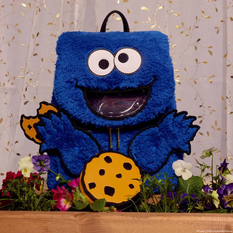 LOUSESBK0013 Sesame Street - Cookie Monster Plush Mini Backpack - Loungefly - Titan Pop Culture