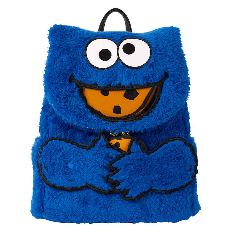 LOUSESBK0013 Sesame Street - Cookie Monster Plush Mini Backpack - Loungefly - Titan Pop Culture