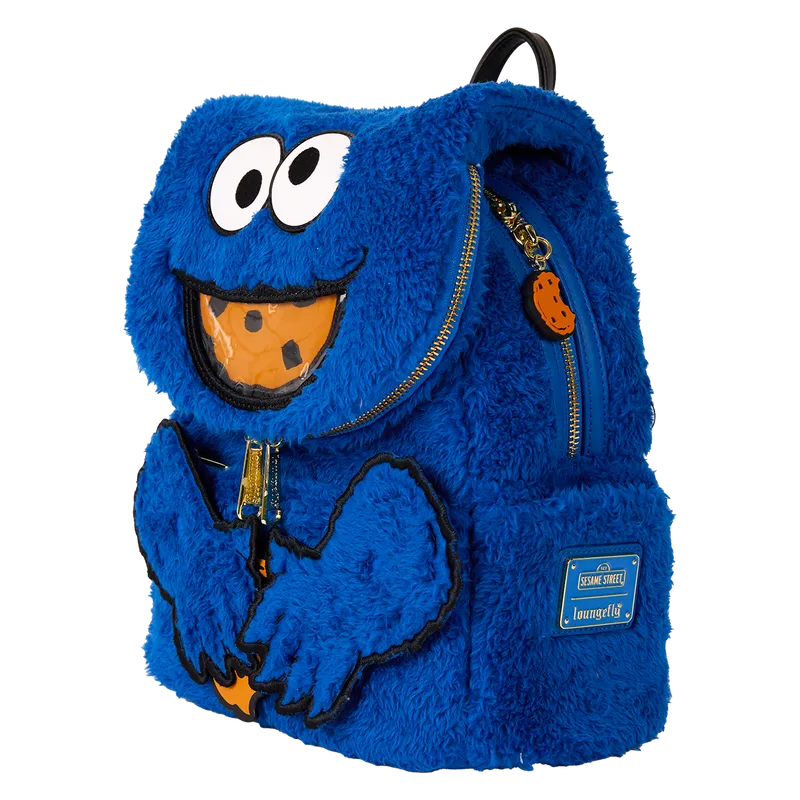 LOUSESBK0013 Sesame Street - Cookie Monster Plush Mini Backpack - Loungefly - Titan Pop Culture