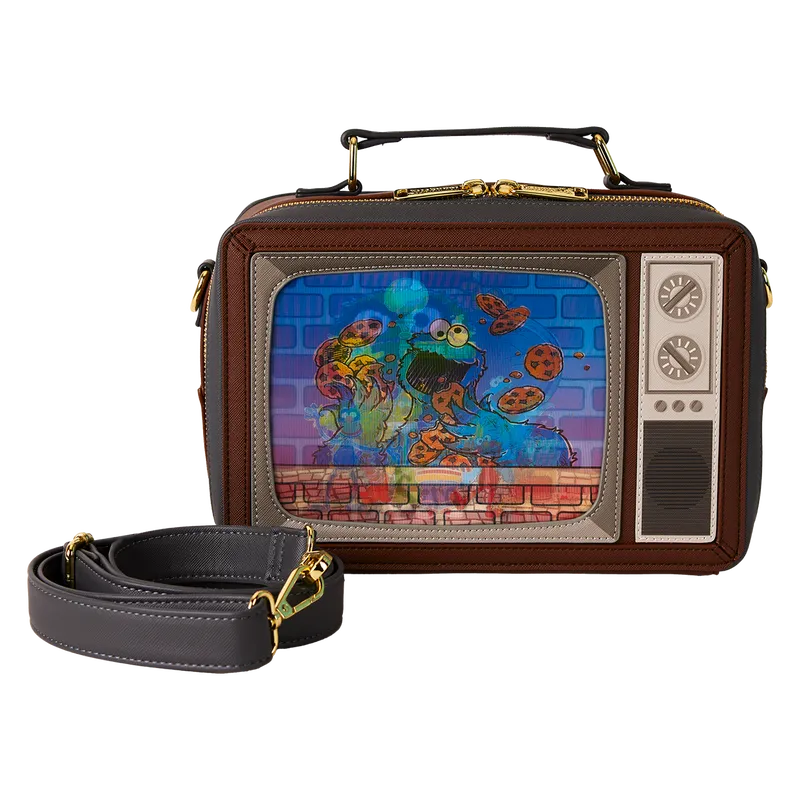 LOUSESTB0003 Sesame Street - Lenticular Retro TV Crossbody - Loungefly - Titan Pop Culture