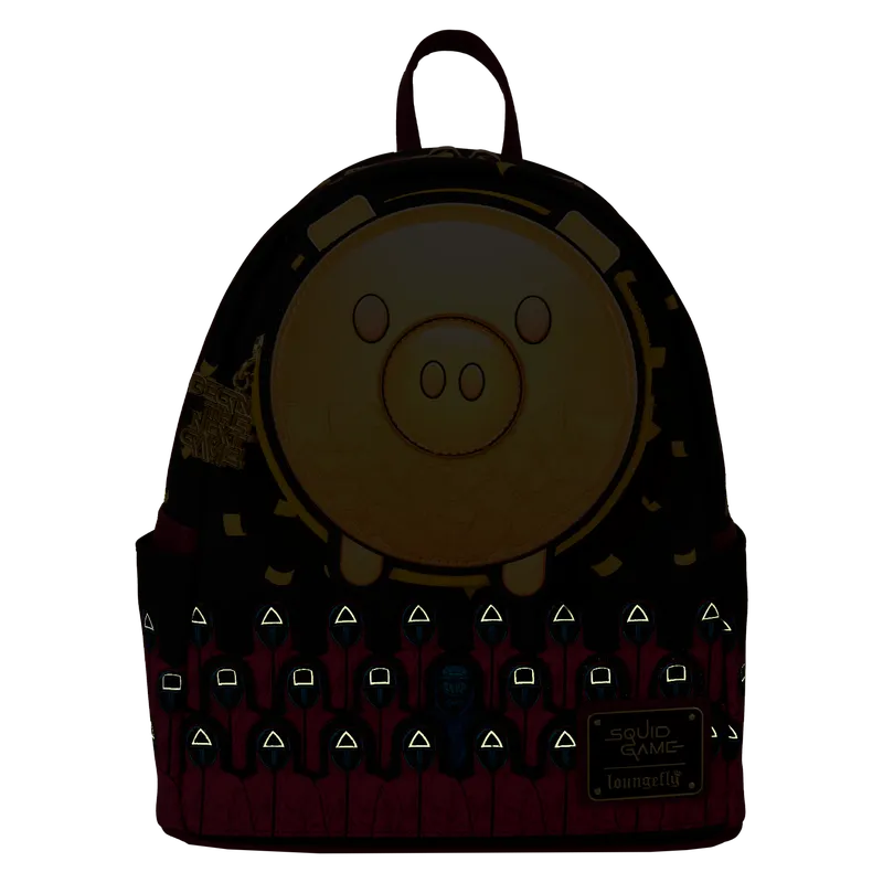 LOUSQBK0005 Squid Game - Piggy Bank Masked Men Glow Mini Backpack - Loungefly - Titan Pop Culture