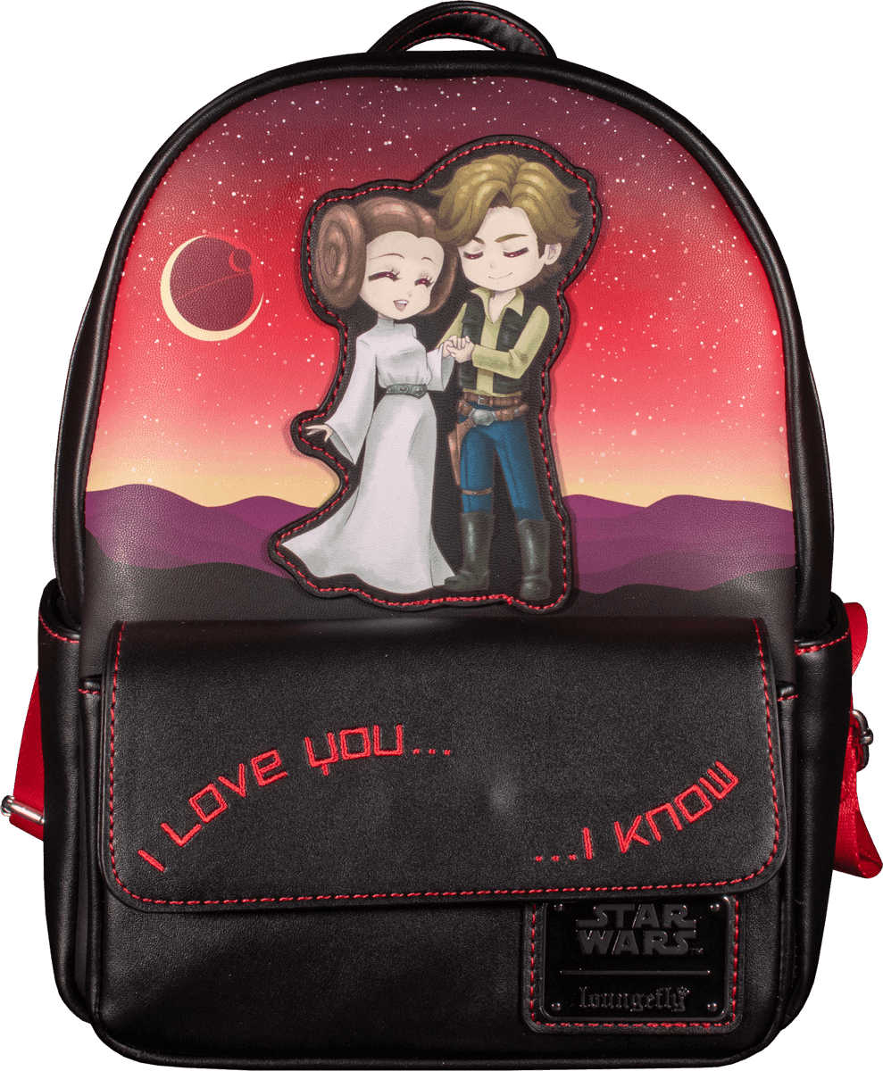 LOUSTBK0311 Star Wars - Princess Leia & Han Solo US Exclusive Mini Backpack - Loungefly - Titan Pop Culture