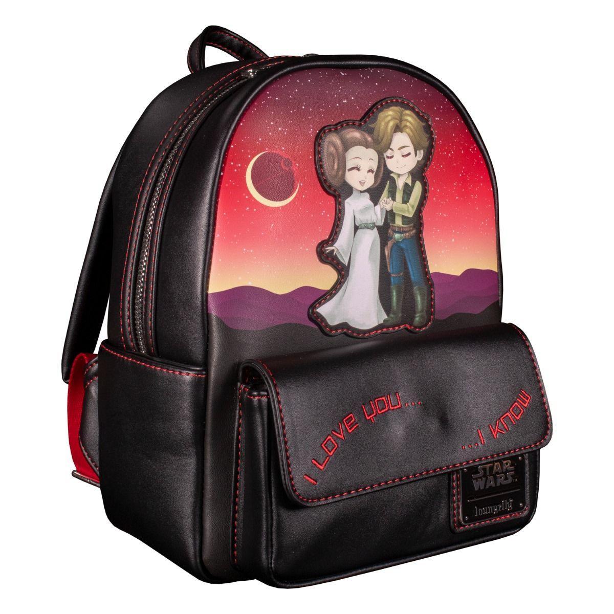 LOUSTBK0311 Star Wars - Princess Leia & Han Solo US Exclusive Mini Backpack - Loungefly - Titan Pop Culture