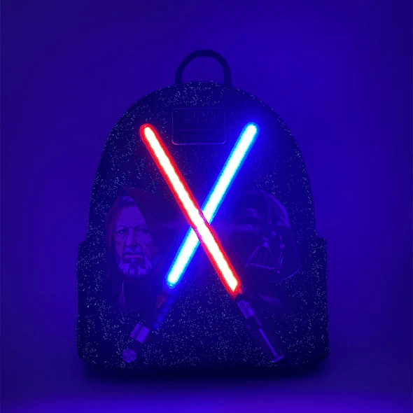 LOUSTBK0383 Star Wars - Darth Vader & Obi-Wan Light-Up US Exclusive Mini Backpack [RS] - Loungefly - Titan Pop Culture