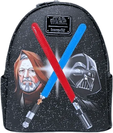 LOUSTBK0383 Star Wars - Darth Vader & Obi-Wan Light-Up US Exclusive Mini Backpack [RS] - Loungefly - Titan Pop Culture