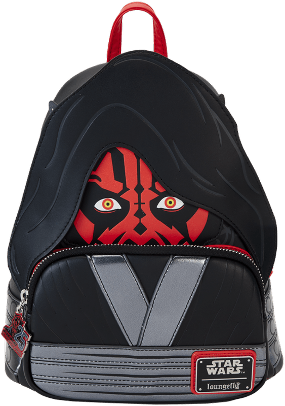 LOUSTBK0433 Star Wars: The Phantom Menace 25th Anniversary - Darth Maul with Hood Mini Backpack - Loungefly - Titan Pop Culture